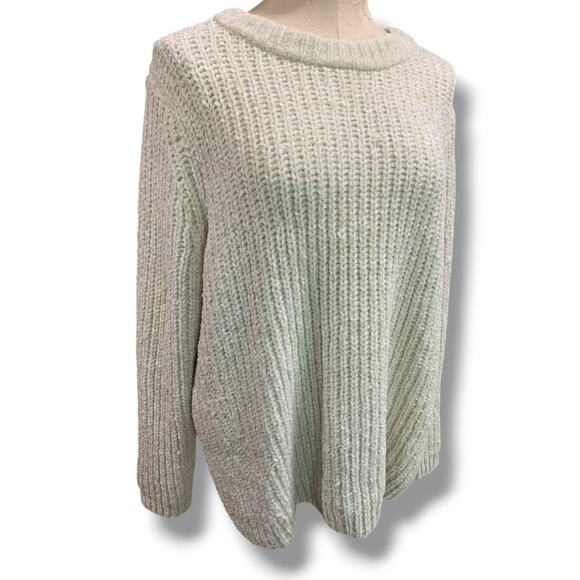 Talbots Sweaters - Size XL Talbots Womens Chenille Ivory Sweater Soft Chunky Knit
